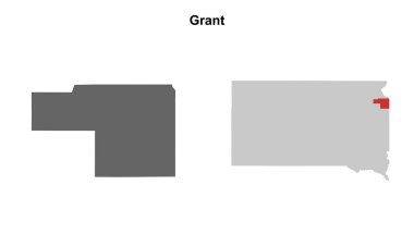 Grant County (Güney Dakota) boş ana hat haritası seti