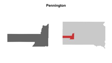 Pennington County (Güney Dakota) boş ana hat haritası seti