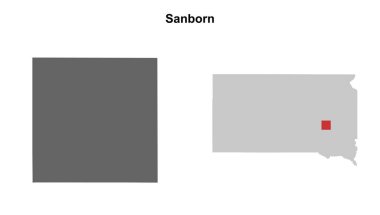 Sanborn County (Güney Dakota) boş ana hat haritası seti