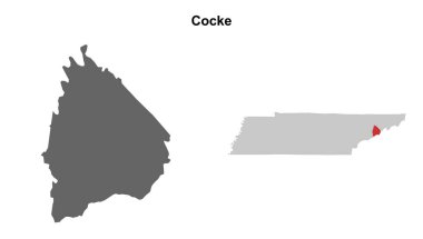 Cocke County (Tennessee) boş ana hat haritası seti
