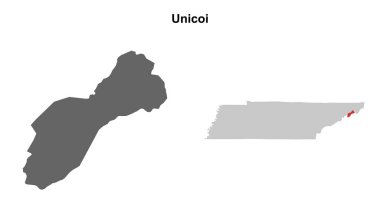 Unicoi County (Tennessee) boş ana hat haritası seti