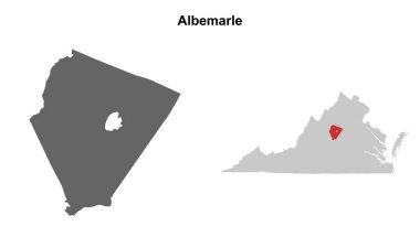 Albemarle County (Virginia) boş ana hat haritası seti