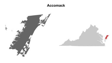 Accomack County (Virginia) boş ana hat haritası seti