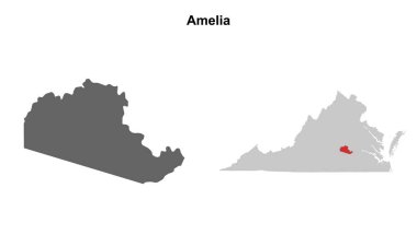 Amelia County (Virginia) boş ana hat haritası seti