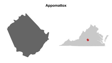 Appomattox County (Virginia) boş ana hat haritası seti