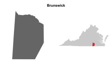 Brunswick County (Virginia) boş ana hat haritası seti