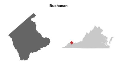 Buchanan İlçesi (Virginia) boş ana hat haritası seti