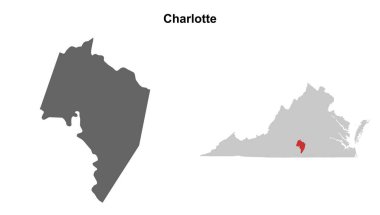 Charlotte County (Virginia) boş ana hat haritası seti