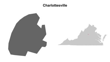 Charlottesville County (Virginia) boş ana hat haritası seti