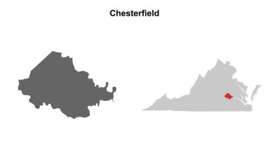 Chesterfield County (Virginia) boş ana hat haritası seti