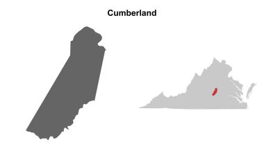 Cumberland County (Virginia) boş ana hat haritası seti