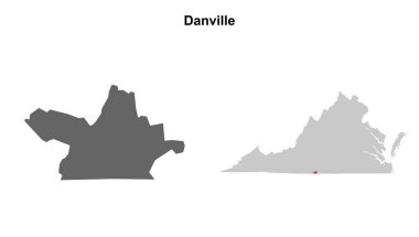 Danville County (Virginia) boş ana hat haritası seti
