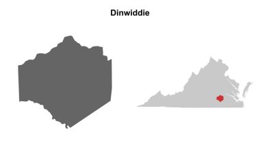 Dinwiddie County (Virginia) boş ana hat haritası seti