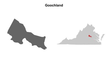 Goochland County (Virginia) boş ana hat haritası seti