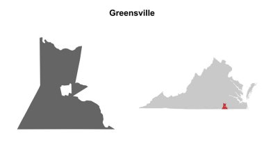 Greensville County (Virginia) boş ana hat haritası seti