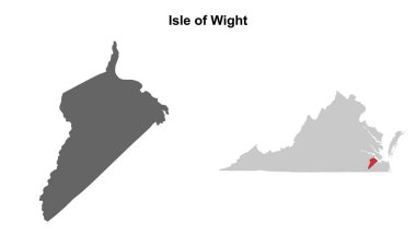 Wight County (Virginia) Adası boş ana hat haritası seti