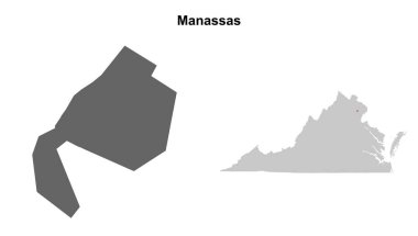 Manassas İlçesi (Virginia) boş ana hat haritası seti