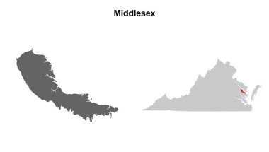 Middlesex County (Virginia) boş ana hat haritası seti