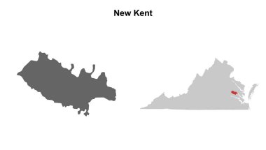 New Kent County (Virginia) boş ana hat haritası seti