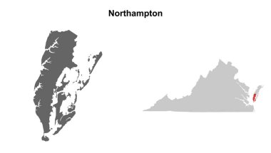 Northampton County (Virginia) boş ana hat haritası seti