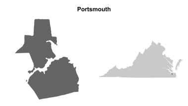 Portsmouth County (Virginia) boş ana hat haritası seti