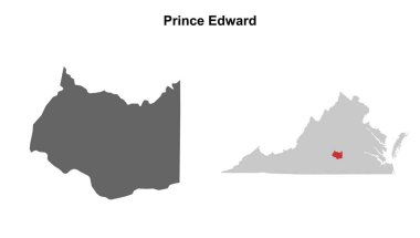 Prens Edward County (Virginia) boş ana hat haritası seti