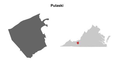 Pulaski County (Virginia) boş ana hat haritası seti