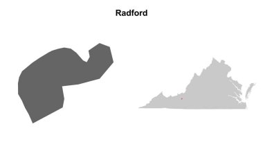 Radford County (Virginia) boş ana hat haritası seti