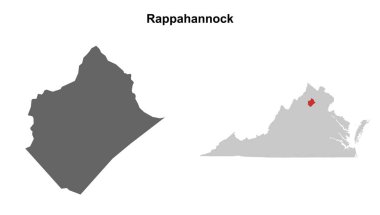 Rappahannock İlçesi (Virginia) boş ana hat haritası seti