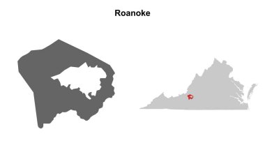 Roanoke İlçesi (Virginia) boş ana hat haritası seti