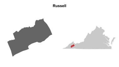 Russell County (Virginia) boş ana hat haritası seti