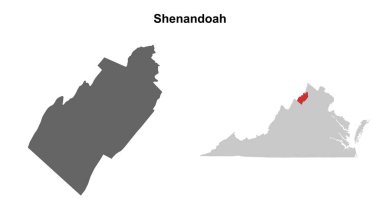 Shenandoah İlçesi (Virginia) boş ana hat haritası seti