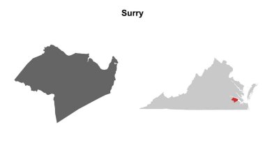Surry County (Virginia) boş ana hat haritası seti