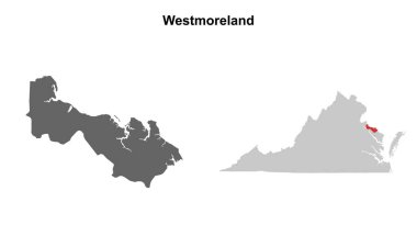 Westmoreland County (Virginia) boş ana hat haritası seti