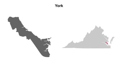 York County (Virginia) boş ana hat haritası seti