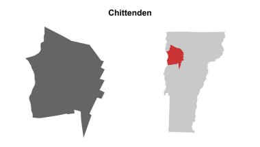Chittenden İlçesi (Vermont) boş ana hat haritası seti
