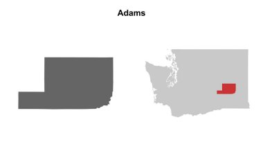 Adams County (Washington) boş ana hat haritası seti