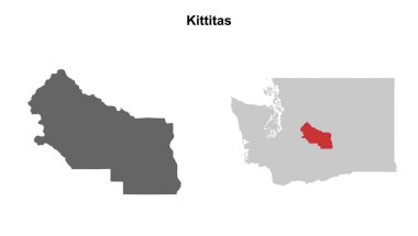 Kittitas İlçesi (Washington) boş ana hat haritası seti