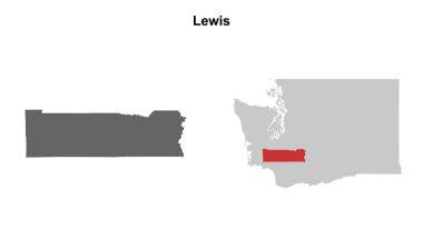 Lewis County (Washington) boş ana hat haritası seti