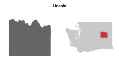 Lincoln County (Washington) boş ana hat haritası seti