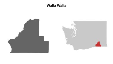 Walla Walla County (Washington) boş ana hat haritası seti