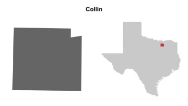 Collin County (Texas) boş ana hat haritası seti