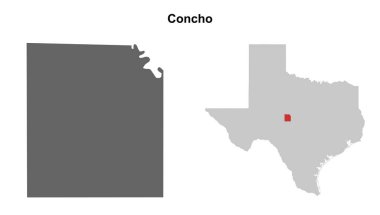 Concho County (Texas) boş ana hat haritası seti