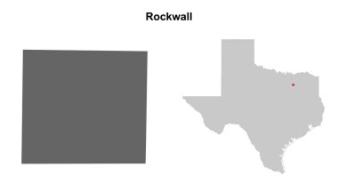 Rockwall County (Texas) boş ana hat haritası seti