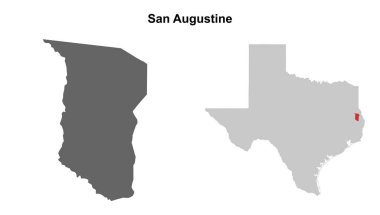 San Augustine İlçesi (Texas) boş ana hat haritası