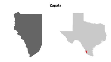 Zapata İlçesi (Texas) boş ana hat haritası seti
