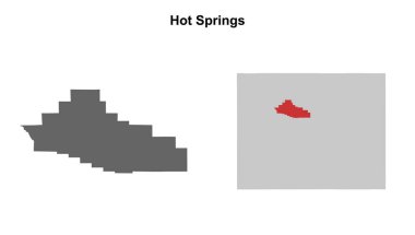 Hot Springs County (Wyoming) boş ana hat haritası seti