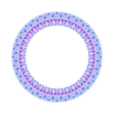 Geometrik renkli üçgen karo çerçeve - renkli üçgenlerden çokgen dairesel yuvarlak vektör ögesi
