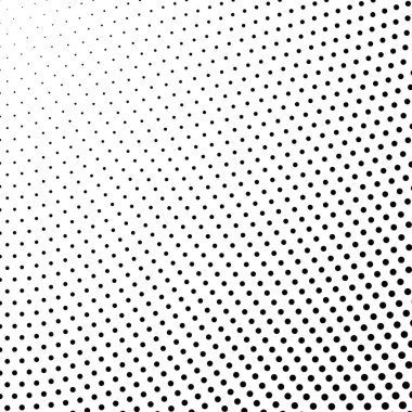 Yarım ton geometrik nokta desenli arkaplan tasarımı - siyah ve beyaz soyut vektör grafiği