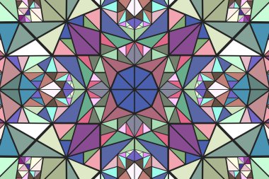 Geometrik dinamik çokgen radyal mozaik arka plan - dairesel hipnotik renkli soyut vektör tasarımı